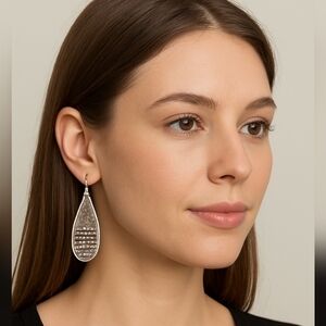 Marlyn Schiff Beaded Teardrop Earrings NWT